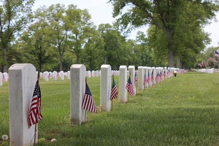 Picture of Long Island National Cemetery during Memorial Day Flag Placement in Section C. Picture of Long Island National Cemetery during Memorial Day Flag Placement in Section C.