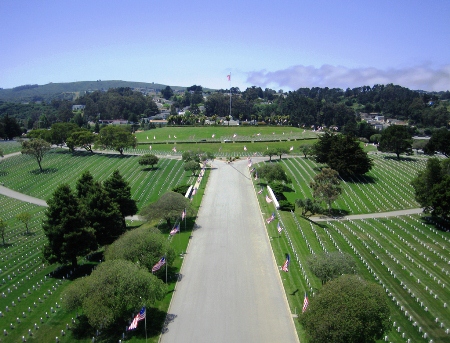 Aerial view of Golden Gate National Cemetery. Aerial view of Golden Gate National Cemetery.