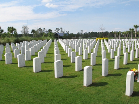 Burial section at South Florida National Cemetery. Burial section at South Florida National Cemetery.